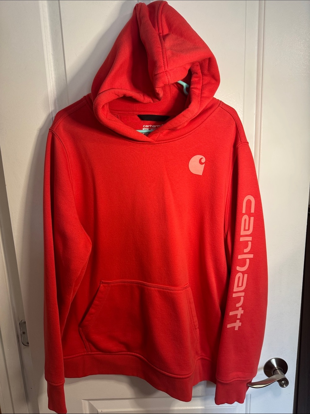 Carhartt Womens Salmon Logo Hoodie Sweatshirt